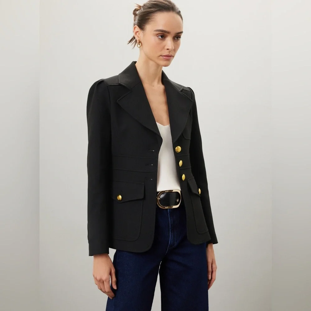 A.L.C. Black Blazer with Gold Accents - Picture 2 of 8